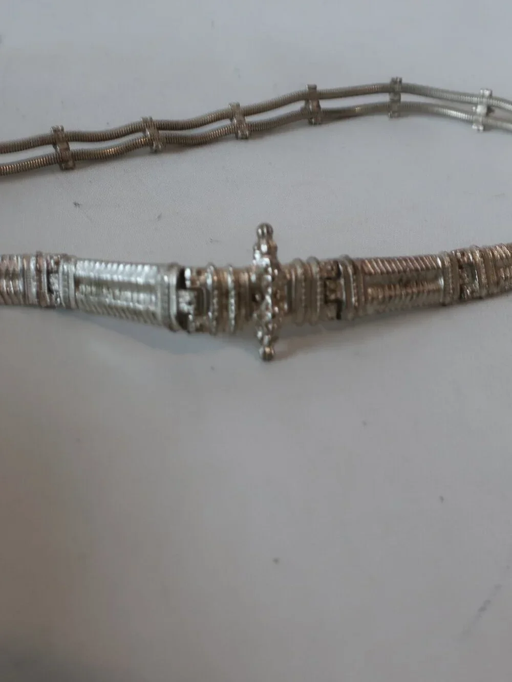 Womens Unbranded Silver (Item- 9) Metal Woven Chain Waist Belt M